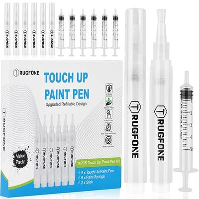 TRUGFONE Touch Up Paint Pen 6 Pack Pens Fillable Paint Touch Up Brush Pen  for Walls