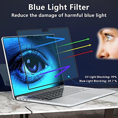 (2PACK) MacBook Air M2 Screen Protector Anti-Glare Blue Light Filter for  2023 2022 M2 MacBook Air 13.6 A2681, Eye Protection Blue Light Blocking