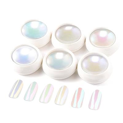 2 Boxes Pearl Chrome Nail Powder, Mirror Effect Aurora Magic Gold Silver  Nail Powder Pigment, High Gloss Glitter Nail Art, Holographic Ice Aurora  Dust