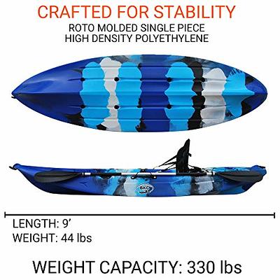 BKC FK184 9' Solo Sit-On-Top Kayak w/Premium Memory Foam Seat -Paddle and  Fishing Rod Holders Included - Yahoo Shopping