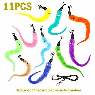 MeoHui Cat Wand Toys Refills, Cat Feather Toys Accessories, 10PCS Squiggly  Worms Replacements and 1PC Replacement String for Cat Fishing Pole,  Assorted Teaser Refills with Bell for Indoor Cats Kitten - Yahoo