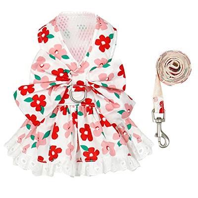 Yikeyo Small Dog Girl Dress Fruit Pattern Tutu Skirt Summer Clothes for Pet  Puppy Cat Apparel,2 Pieces Fall Dog Dress (X-Small(2.2lb-3.3lb)