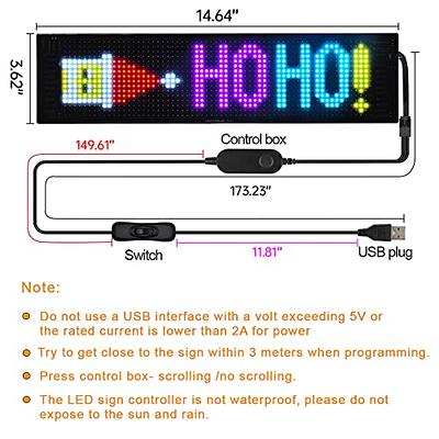 Timelux LED Matrix panel Bluetooth APP Control USB 5V Flexible LED Screen  Scrolling Text Pattern Animation LED sign display for Car Windows, Shop,  Bar and Entrance Sign. - Yahoo Shopping