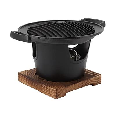 Charcoal Grill, 10.2in Portable Charcoal Grill Japanese Hibachi Grill with  Wooden Base, Portable Grill Smokeless Cast Iron Hibachi Grill Yakiniku Grill  Tabletop Grill - Yahoo Shopping