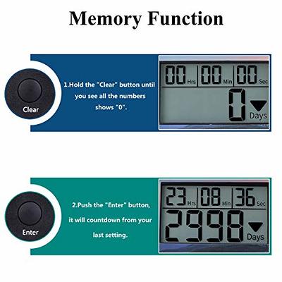 AIMILAR Digital Countdown Days Timer - 9999 Days Count Down Days Timer with  Backlight for Retirement Wedding Vacation Christmas New Baby Classroom Lab