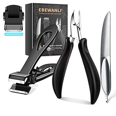 EBEWANLI Toenail Clippers for Seniors Thick Toenails, 3PCS Toe