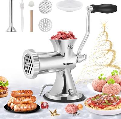 VEVORbrand Manual Meat Grinder,304 Stainless Steel Hand Meat Grinder Double  Suction Cup Base & Clamp Meat Grinder Manual with Nozzle Meat Grinder for