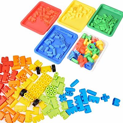 Set of 5 Colors Plastic Art Trays, Activity Tray Organizer Serving Tray for  Home Art and Crafts, DIY Projects, Painting, Beads, Organizing Supply
