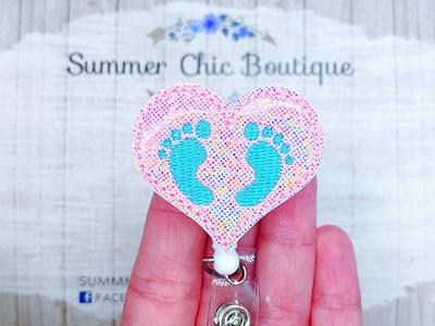 Pink Glitter Baby Feet Badge Reel, Labor & Delivery Nurse Rn Medical Holder  - Yahoo Shopping