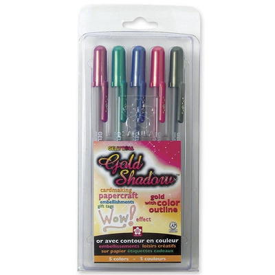 Sakura Gelly Roll Gold Shadow Gel Pens - Pens for Scrapbook, Journals, or  Drawing - Gold with Assorted Colored Ink - Bold Line - 5 Pack - Yahoo  Shopping