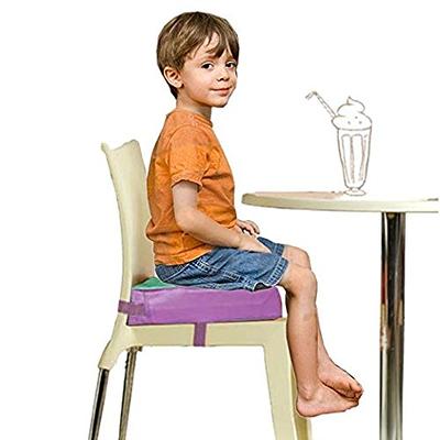 Booster Seat for Table Dining - Toddler PU Washable 2 Straps Safety Buckle  Kids Booster Seat for Dining Table, Portable Travel Increasing Cushion