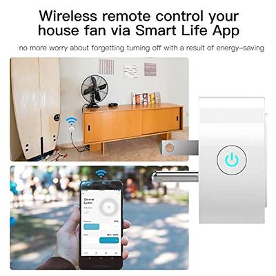 HAPYTHDA Smart Plug with Remote, 2.4GHz Wi-Fi & RF433 Wireless