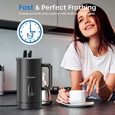 Instant Milk Frother , 4-in-1 Electric Milk Steamer Black - Hot or Cold Foam