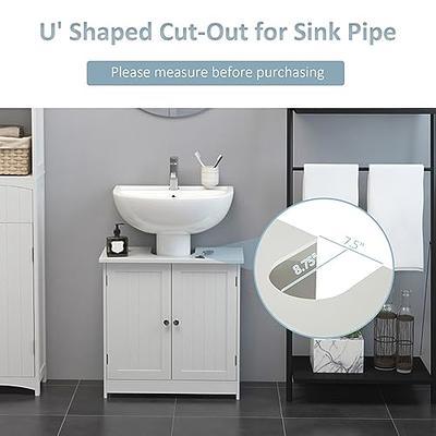 SSLine Bathroom Sink Cabinet,Bathroom Vanity Cabinet with 2 Doors and Shelf,Pedestal  Sink Bathroom Vanity Cabinet Space Saver Organizer (White-3) - Yahoo  Shopping