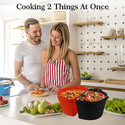 2pcs Set Slow Cooker Liner Set Silicone Divider Insert Replacement Crock 5  6qt Cooking Liner Reusable