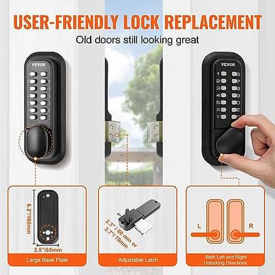 VEVOR Mechanical Keyless Entry Door Lock, 14 Digit Keypad, Double-sided  Embedded Outdoor Gate Door Locks Set with Keypad and Handle, Water-proof  Zinc