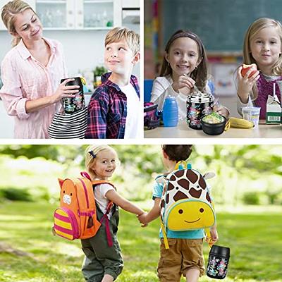  JOOPETALK 17 oz Insulated Lunch Containers, Black, Vacuum  Stainless Steel Thermo Lunch Box with Handle and Folding Spoon for School,  Office, Travel : Home & Kitchen