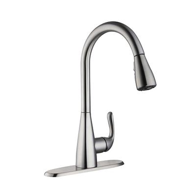 Glacier Bay McKenna Single-Handle Pull Down Sprayer Kitchen Faucet in Stainless Steel with TurboSpray and FastMount, Silver