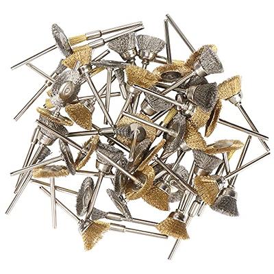 SI FANG Mini Wire Wheel Brushes Set, 60Pcs Small Brass and Stainless Steel  Wire Brush Drill Attachments Polishing Cleaning Cup Wheels Kit with 1/8inch  Shank for Die Grinder Rotary Tools Accessories 