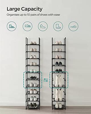 10-Tier Metal Frame Shoe Rack Space-Saving Shoe Organizer