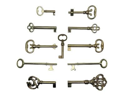 Skeleton Key Set Reproduction for Antique Furniture - Cabinet Doors,  Grandfather Clocks, Dresser Drawers | UA-170-KS