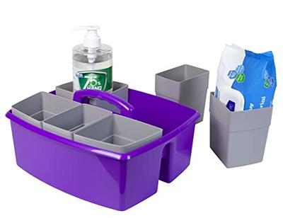 Blue 3-Compartment Caddy, Plastic, 9.25 x 9.25 x 5.25 Inches, 1