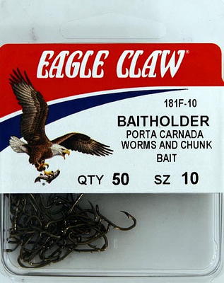 Eagle Claw 181FH-10 Baitholder Down Eye 2-Slice Offset Hook