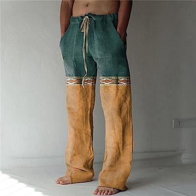 LUSHENUNI Men's Golf Pants Slim High Stretch, Ice Silk Dress Pants