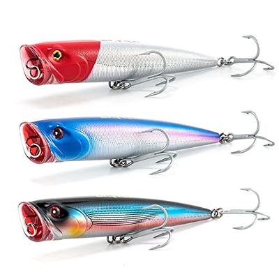 Dr.Fish Topwater Popper Saltwater Fishing Lures, 5-1/2 Inches GT Popper VMC  Treble Hooks Surf Fishing Lures for Striper Tuna Bluefish Pencil Popper  Fishing Plugs Offshore Lures 3 Pack - Yahoo Shopping