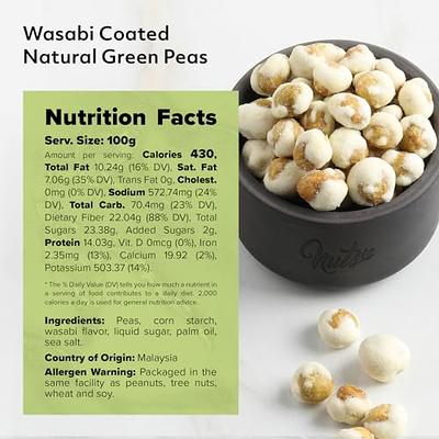 NUTS U.S. - Wasabi Coated Natural Green Peas, Crunchy & Spicy, No