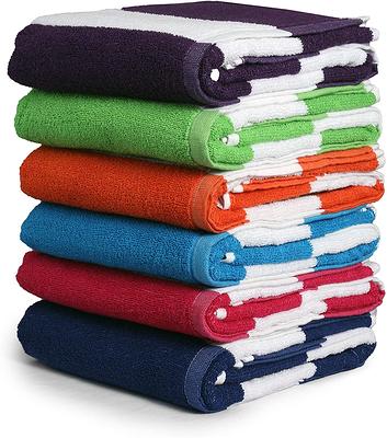 4 Pack of Cabana Beach Towels Extra Large 30x70 Soft Cotton Towel Set  Perfect Pool Towel or Beach Towel Striped Color Options 