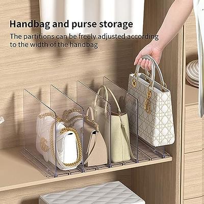 Purse Organizer for Closet Adjustable Clear Shelf Dividers Purse