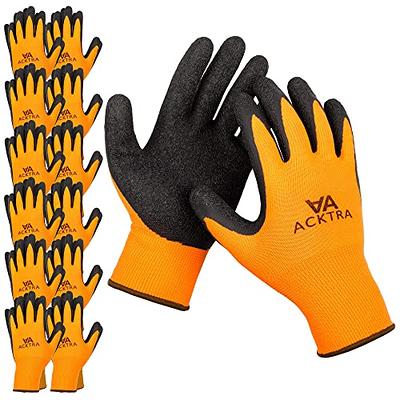 Work Gloves PU Coated,12 Pairs,KAYGO KG15P, Nylon Liner Material, Safety  Work Gloves, Knit Wrist Cuff,Ideal for Light Duty Work 