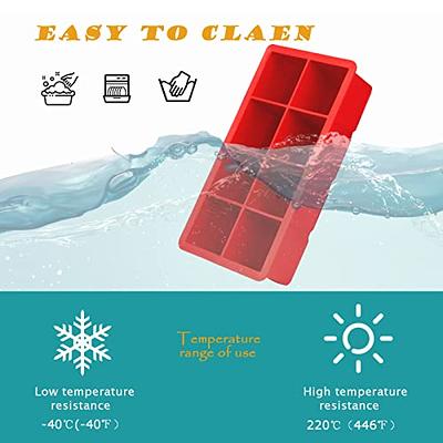 NueZoo Large Ice Cube Tray, 4 Pack Silicone Ice Cube Mold with Lid, 2 Inch  Square