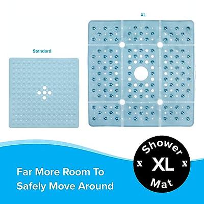 XL Non-Slip Bathtub Mat with Drain Holes Gray - Slipx Solutions