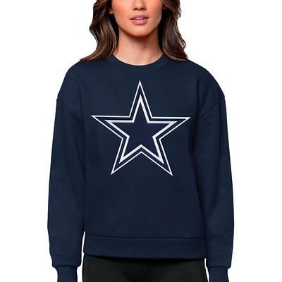 Women's Antigua White Dallas Cowboys Victory Logo Pullover Sweatshirt