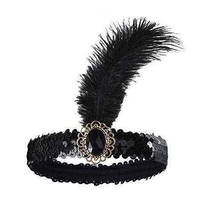1920s Flapper Accessories Set - 20s Gatsby Costume Accessories for Women -  Flapper Accessories Include Headband Pearl Necklace Earrings Gloves Folding