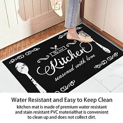 Kigai Vintage Rhombic Kitchen Rug,Set of 2 Decoration Non Skid Washable  Soft Super Absorbent Anti Kitchen Floor Mats for Kitchen Office Laundry  Room