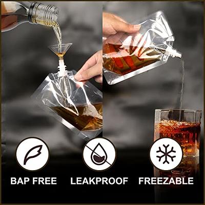 10PCS Concealable And Reusable cruise sneak flask with Funnel Liquor Pouches  flask kit Rum Runner Plastic Liquor Bags for Sneak Alcohol to go flask 