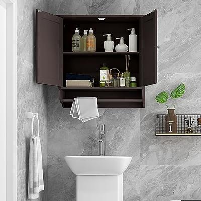 TaoHFE Bathroom Wall Cabinet with 2 Door Adjustable Shelves,Over The Toilet  Storage White Wall Mounted Medicine Cabinets for Bathroom Laundry Room