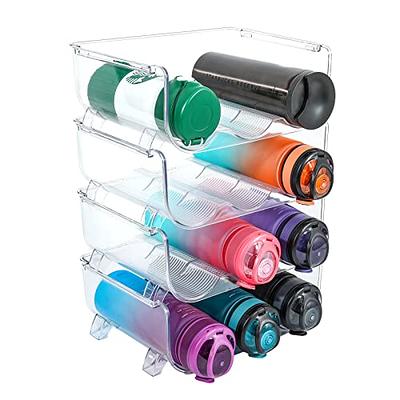 Set of 6 Wine and Water Bottle Organizer, Stackable Plastic Wine Rack Holder for Pantry, Kitchen, Fridge, Ideal Storage for Wine, Soda, Pop and Beer