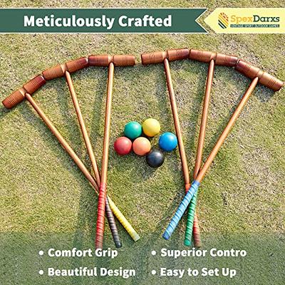 Deluxe Wooden Croquet Game Set 4 Player