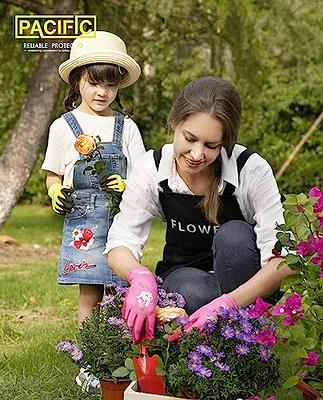 PACIFIC 3 Pairs Kids Gardening Gloves for Age 8-12, Toddler Rubber