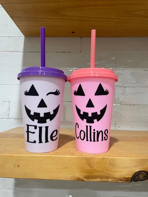 12 Pack Halloween Color Changing Cups with Lids and Straws, 24 oz Plastic  Tumblers with Lids