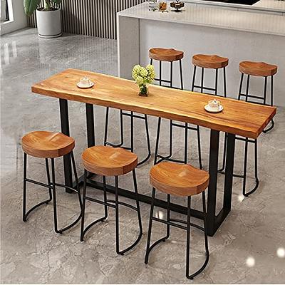 QQXX Industrial Bar Height Table,Solid Wood Bar Top Table Narrow Bar Table,Rectangular  Pub Tables Tall Counter Height Table,Live Edge Dining Table Kitchen Table,No  Stool(39.3, Brown) - Yahoo Shopping