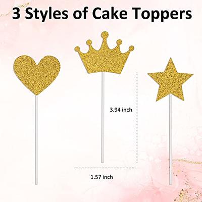 Ayfjovs 32 Pcs 7 styles Crown Cake Topper Set Gold Mini Crown Tiny Crown  for Cake