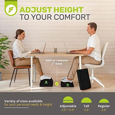 Black 2-in-1 Footrest & Ergonomic Desk Stool