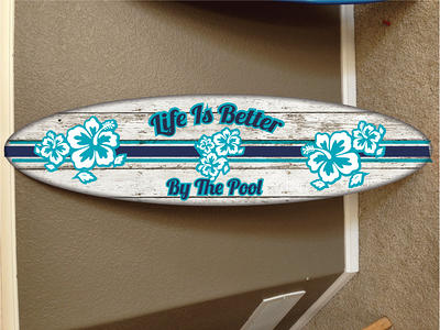 Wood SURFBOARD Motif CD HOLDER Holds 10 Compact Discs Gift Beach Surfer Boy Girl 