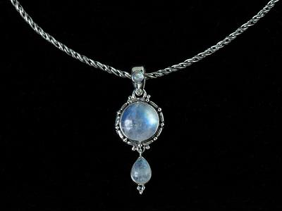 Unique Bargains 925 Sterling Silver Moonstone Necklace Chain for