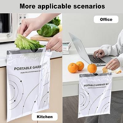 15pcs/roll Drawstring Trash Bags With Automatic Closing, Easy To Close By  Tearing Off